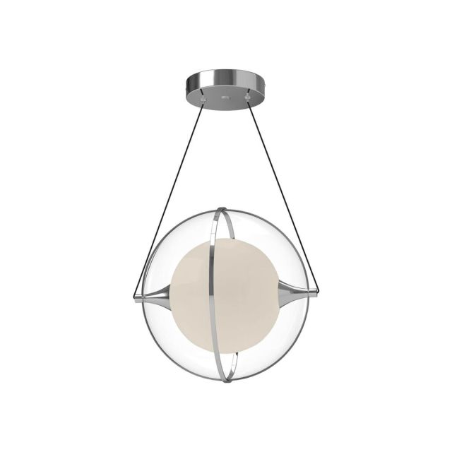 Kuzco Lighting Aries 12 inch LED Pendant in Chrome with Clear External Acrylic - Frosted Internal Glass PD76712-CH