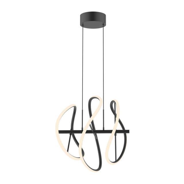 Kuzco Lighting PD96416-BK Collide 16 inch LED Pendant in Black with Frosted Silicone Diffuser