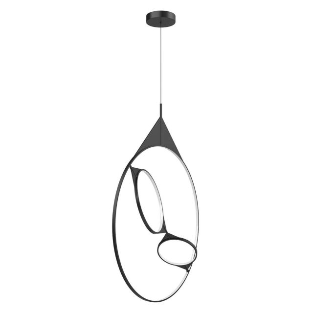 Kuzco Lighting Serif 36 inch LED Multi Light Pendant in Black with Frosted Silicone Diffuser PD84336-BK