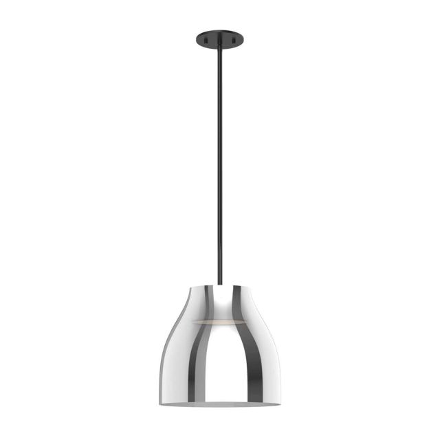 Kuzco Lighting PD62012-BK/CH Trinity 11 inch LED Pendant in Black with Chrome Glass Shade and Frosted Acrylic Diffuser