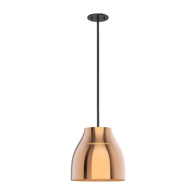 Kuzco Lighting PD62012-BK/CP Trinity 11 inch LED Pendant in Black with Copper Glass Shade and Frosted Acrylic Diffuser