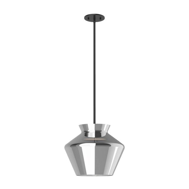 Kuzco Lighting PD62013-BK/CH Trinity 13 inch LED Pendant in Black with Chrome Glass Shade and Frosted Acrylic Diffuser