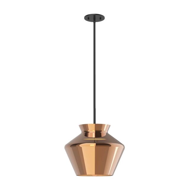 Kuzco Lighting PD62013-BK/CP Trinity 13 inch LED Pendant in Black with Copper Glass Shade and Frosted Acrylic Diffuser