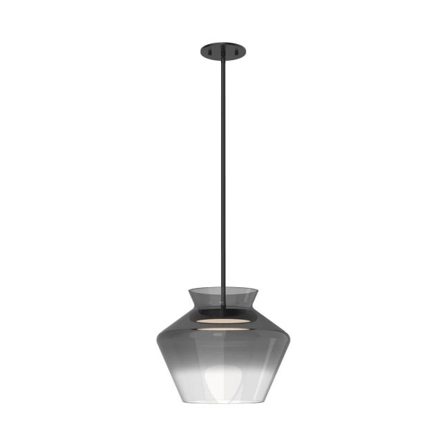 Kuzco Lighting PD62013-BK/SM Trinity 13 inch LED Pendant in Black with Smoked Glass Shade and Frosted Acrylic Diffuser