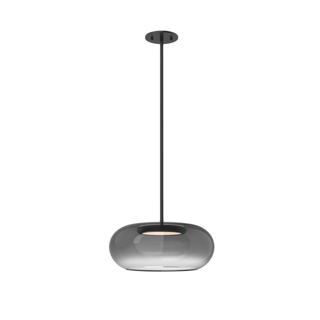 Kuzco Lighting PD62014-BK/SM Trinity 14 inch LED Pendant in Black with Smoked Glass Shade and Frosted Acrylic Diffuser