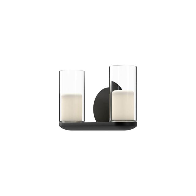 Kuzco Lighting VL53511-BK/CL Birch 11 inch LED Bath Vanity Light in Black with Clear Glass Outside-White Diffuser Inside