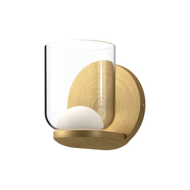 Kuzco Lighting Cedar 6 inch Tall LED Wall Sconce in Brushed Gold with Clear Glass Outside-White Diffuser Inside WS52505-BG/CL