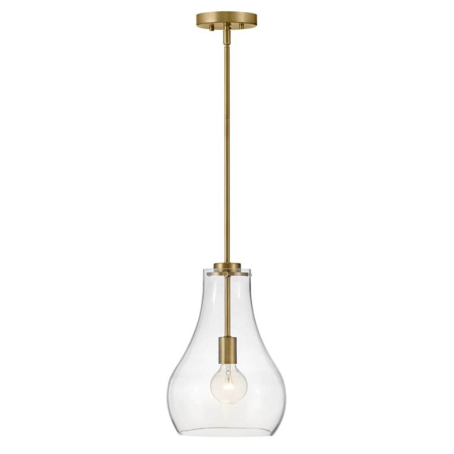 Lark 83117LCB Frankie 1 Light 10 inch Pendant in Lacquered Brass with Clear Glass