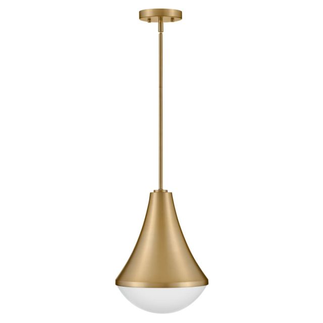 Lark 83417LCB Haddie 1 Light 11 inch LED Pendant in Lacquered Brass with Cased Opal Glass