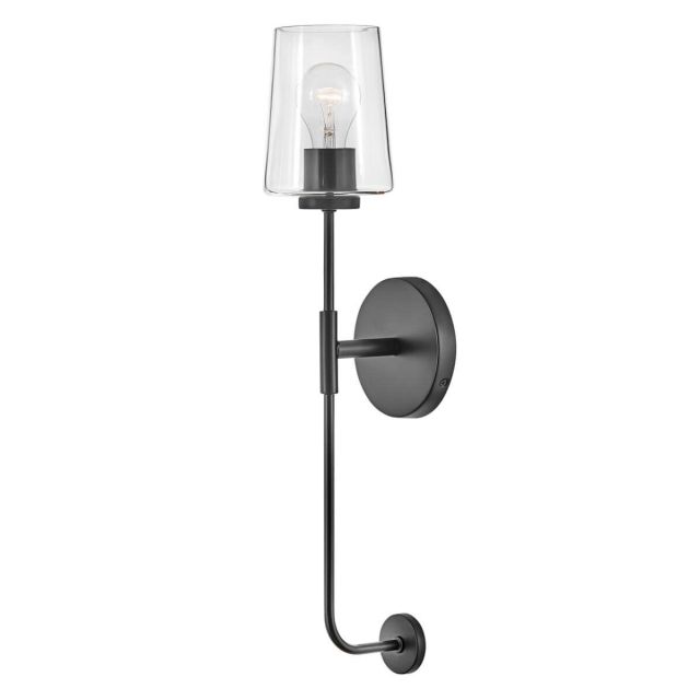 Lark 83450BK Kline 1 Light 23 inch Tall Wall Sconce in Black with Clear Glass
