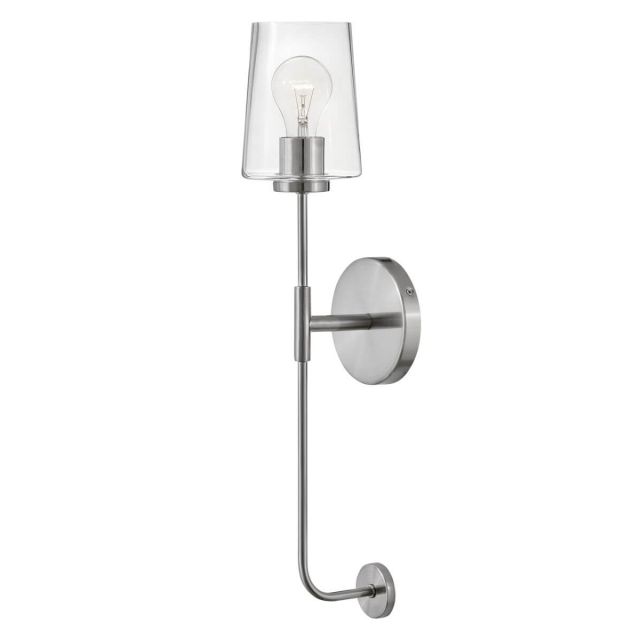 Lark 83450BN Kline 1 Light 23 inch Tall Wall Sconce in Brushed Nickel with Clear Glass