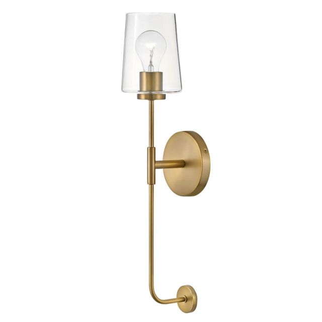 Lark 83450LCB Kline 1 Light 23 inch Tall Wall Sconce in Lacquered Brass with Clear Glass
