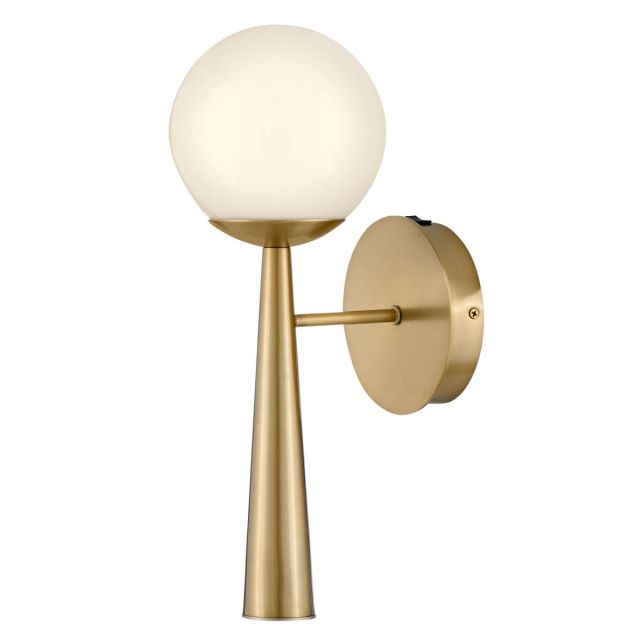 Lark 83500LCB Izzy 1 Light 16 inch Tall LED Wall Sconce in Lacquered Brass with Cased Opal Glass