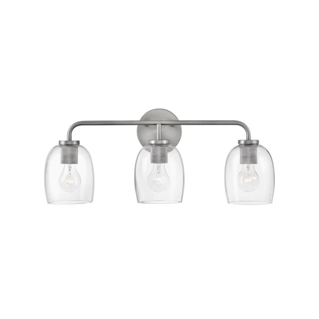 Lark 85013AN Percy 3 Light 24 inch Bath Vanity Light in Antique Nickel with Clear Glass