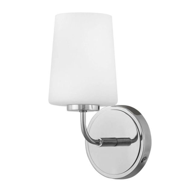Lark 853450CM Kline 1 Light 11 inch Tall Bath Vanity Light in Chrome with Etched Opal White Glass