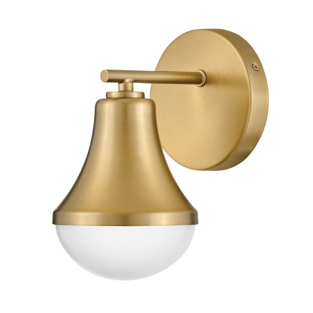 Lark 85510LCB Haddie 1 Light 9 inch Tall LED Wall Sconce in Lacquered Brass with Cased Opal Glass