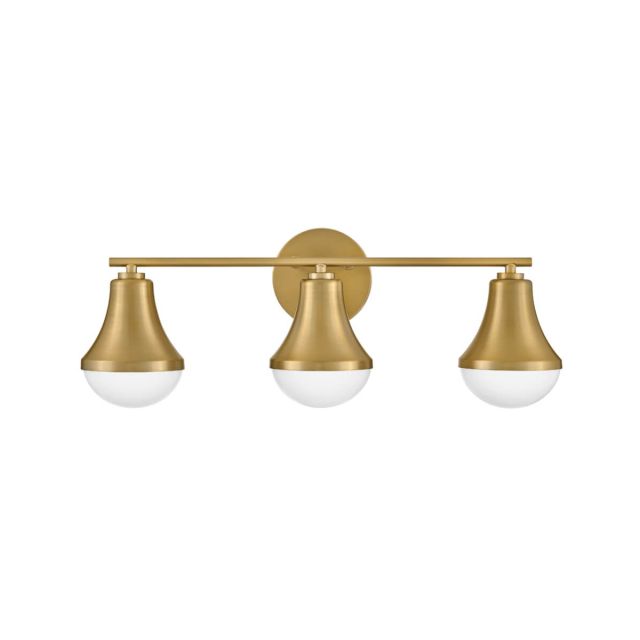 Lark 85513LCB Haddie 3 Light 24 inch LED Bath Vanity Light in Lacquered Brass with Cased Opal Glass