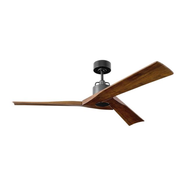 Visual Comfort Fan Alma 52 inch 3 Blade Smart Outdoor Ceiling Fan in Aged Pewter with Dark Walnut Blade 3ALMSM52AGP
