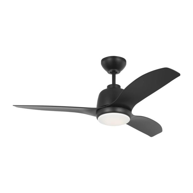 Visual Comfort Fan Avila 44 inch 3 Blade LED Outdoor Ceiling Fan in Midnight Black with Midnight Black Blades 3AVLCR44MBKD
