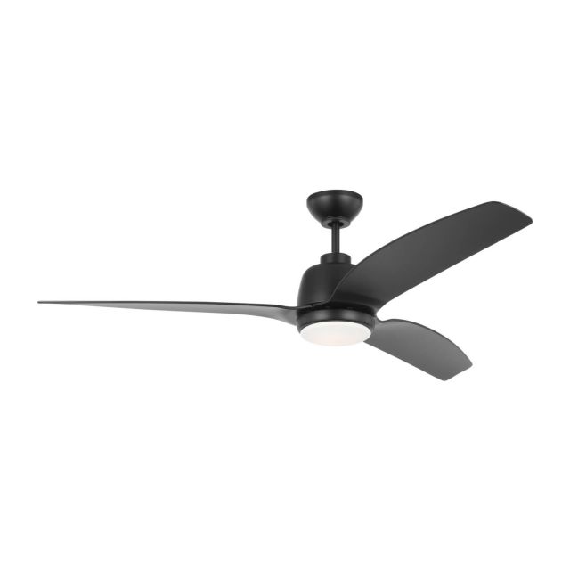 Visual Comfort Fan Avila 60 inch 3 Blade LED Outdoor Ceiling Fan in Midnight Black with Midnight Black Blades 3AVLCR60MBKD