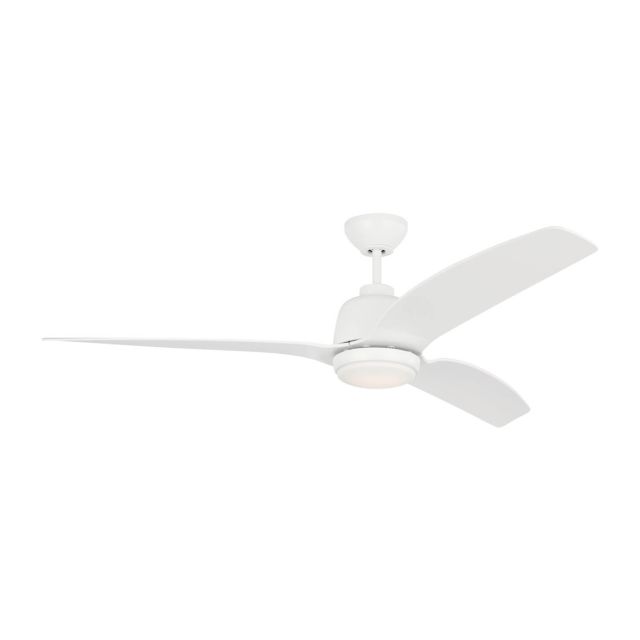 Visual Comfort Fan Avila 60 inch 3 Blade LED Outdoor Ceiling Fan in Matte White with Matte White Blades 3AVLCR60RZWD
