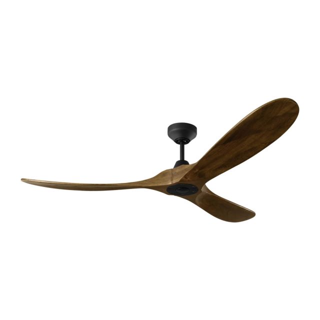 Visual Comfort Fan Maverick 60 inch 3 Blade Smart Outdoor Ceiling Fan in Midnight Black with Dark Walnut Blades 3MAVSM60MBK