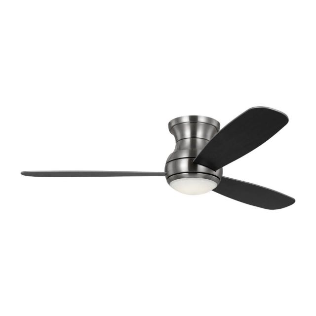 Visual Comfort Fan 3OBSHR52BSD Orbis 52 inch 3 Blade Outdoor LED Hugger Fan in Brushed Steel with Silver Blade