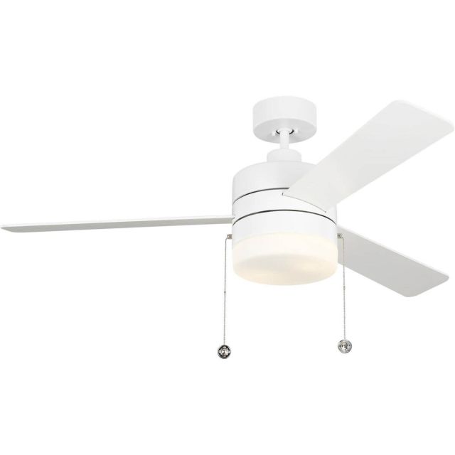 Visual Comfort Fan 3SY52RZWD Syrus 2 Light 52 Inch 3 Blade LED Ceiling Fan in Matte White