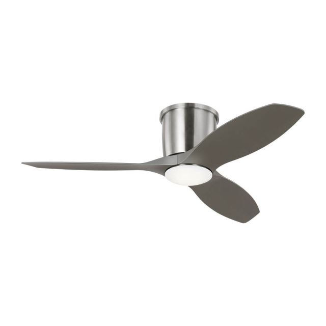 Visual Comfort Fan 3TTHR44BSD Titus 44 inch 3 Blade Outdoor LED Hugger Fan in Brushed Steel with Silver Blade