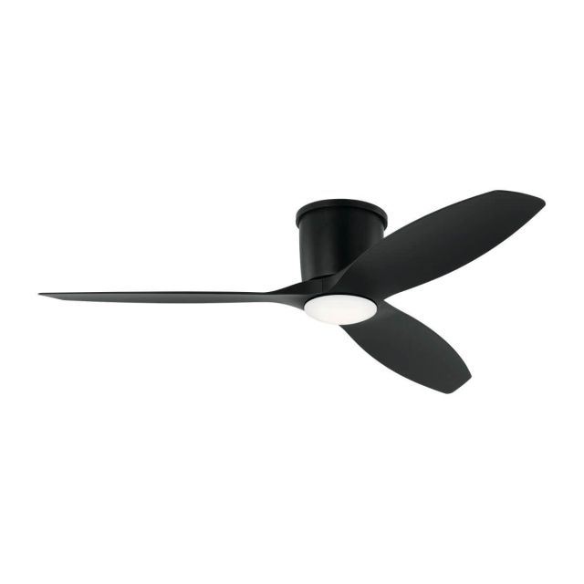 Visual Comfort Fan Titus 52 inch 3 Blade Outdoor LED Hugger Fan in Midnight Black 3TTHR52MBKD