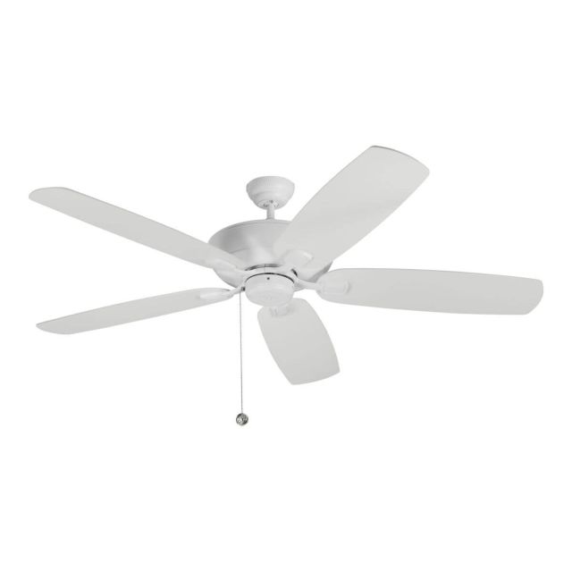 Visual Comfort Fan 5CSM60RZW Colony Super Max 60 Inch Ceiling Fans Matte White Finish with Bronze American Walnut Blades Included