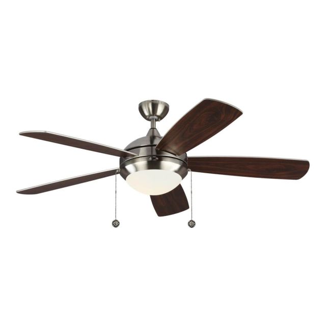 Visual Comfort Fan 5DIC52BSD-V1 Discus Classic 52 inch 5 Blade LED Ceiling Fan in Brushed Steel with Silver Blade