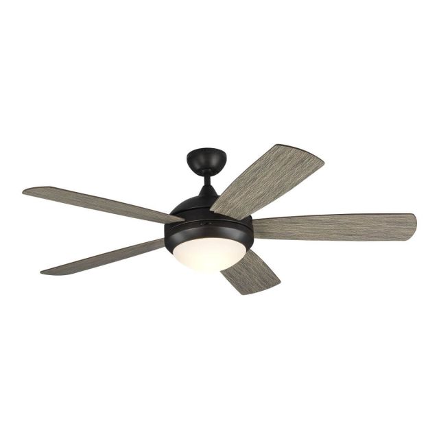 Visual Comfort Fan 5DISM52AGPD Discus Smart 52 inch 5 Blade Smart LED Ceiling Fan in Aged Pewter with Light Grey Weathered Oak Blade