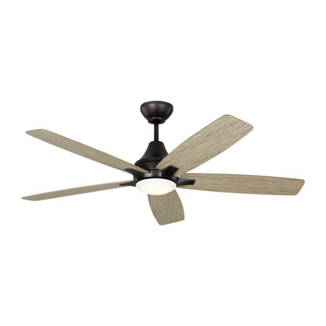 Visual Comfort Fan 5LWDR52AGPD Lowden 52 inch 5 Blade LED Outdoor Ceiling Fan in Aged Pewter with Light Grey Weathered Oak Blade