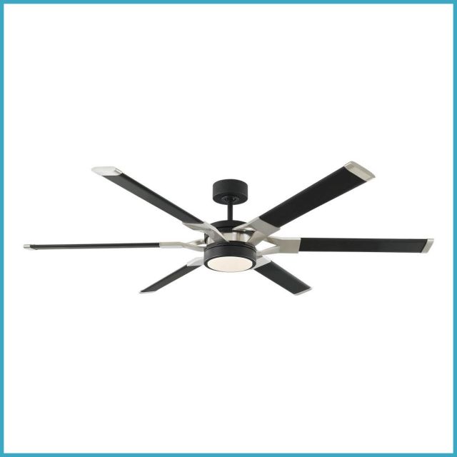 Visual Comfort Fan Loft 62 inch 6 Blade LED Ceiling Fan in Midnight Black 6LFR62MBKD