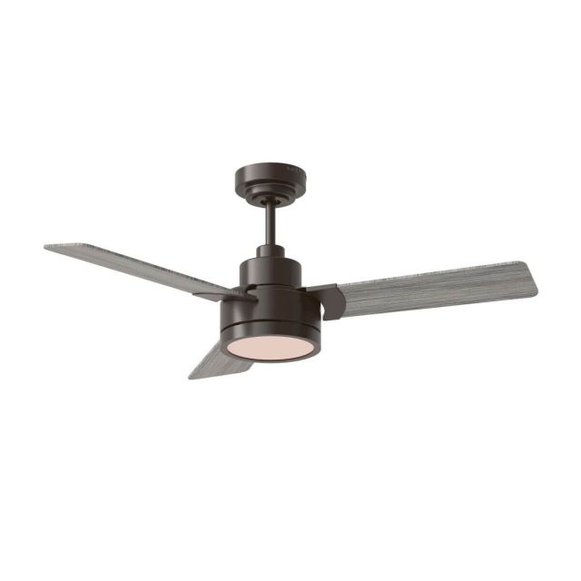 Visual Comfort Fan Jovie 44 inch 3 Blade Outdoor LED Ceiling Fan in Aged Pewter with Light Grey Weathered Oak Blade 3JVR44AGPD