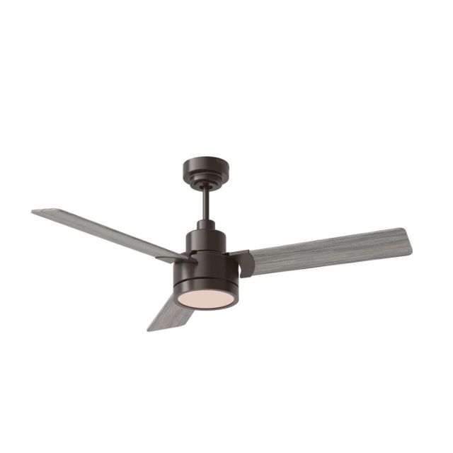 Visual Comfort Fan Jovie 52 inch 3 Blade Outdoor LED Ceiling Fan in Aged Pewter with Light Grey Weathered Oak Blade 3JVR52AGPD