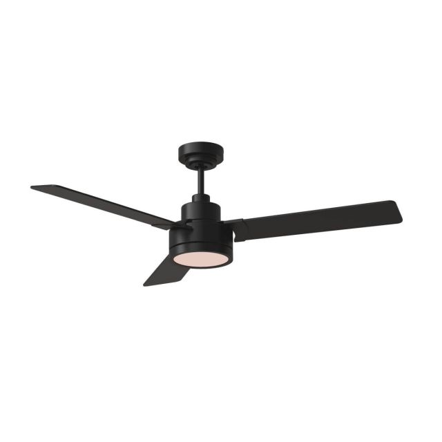 Visual Comfort Fan Jovie 52 inch 3 Blade Outdoor LED Ceiling Fan in Midnight Black with Reversible Midnight Black-American Walnut Blade 3JVR52MBKD