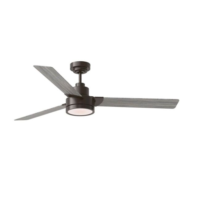 Visual Comfort Fan Jovie 58 inch 3 Blade Outdoor LED Ceiling Fan in Aged Pewter with Light Grey Weathered Oak Blade 3JVR58AGPD