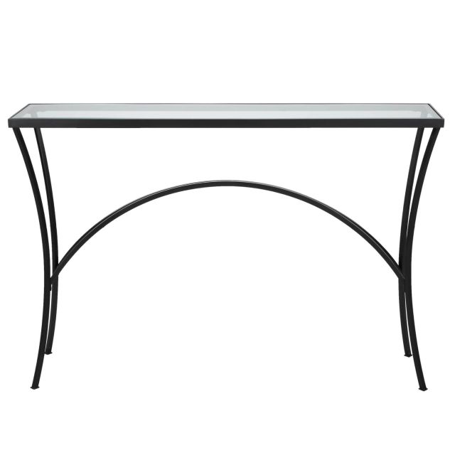 Uttermost 22910 Alayna 48 x 33 inch Black Metal and Glass Console Table