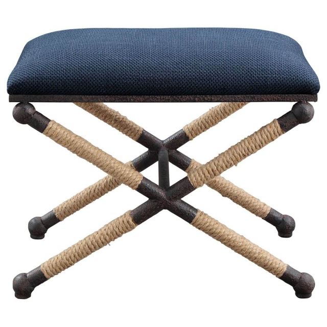 Uttermost Firth 24 x 21 inch Small Navy Fabric Bench 23598