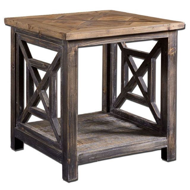 Uttermost Spiro 20 x 22 inch Reclaimed Wood End Table 24263