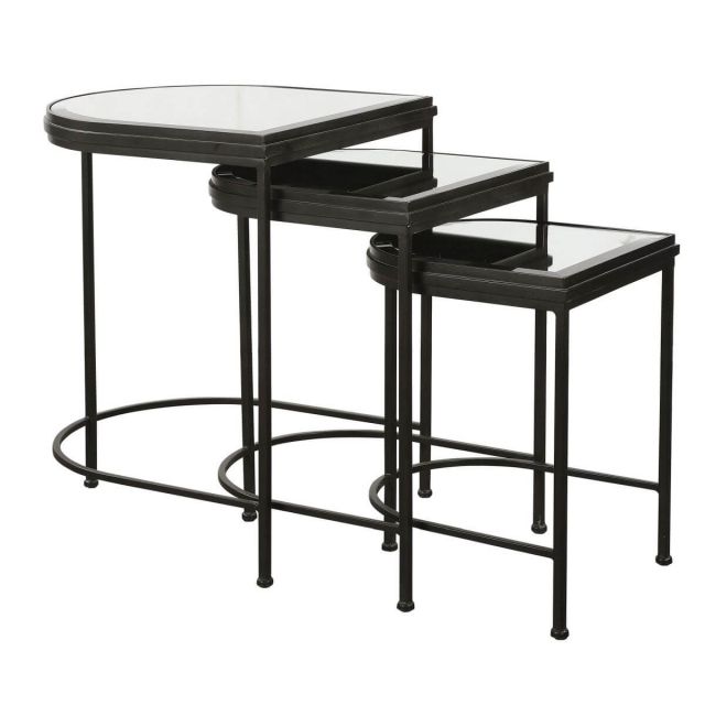 Uttermost India 19 x 24 inch Black Nesting Tables Set of 3 24965