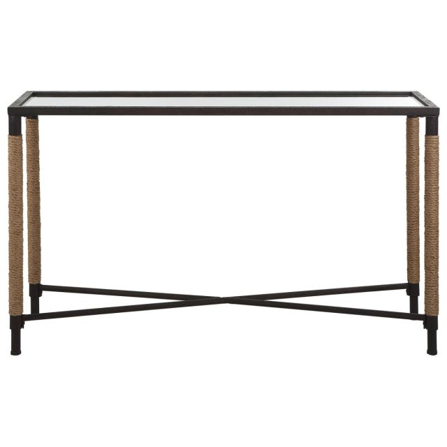 Uttermost Braddock 52 x 32 inch Coastal Console Table with Beveled Mirror 22880