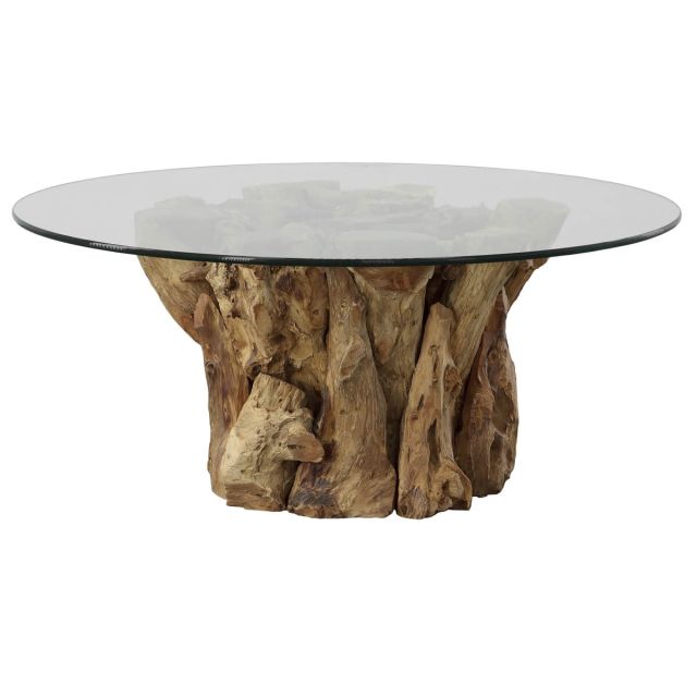 Uttermost 22876 Driftwood 43 x 17 inch Glass Top Large Coffee Table