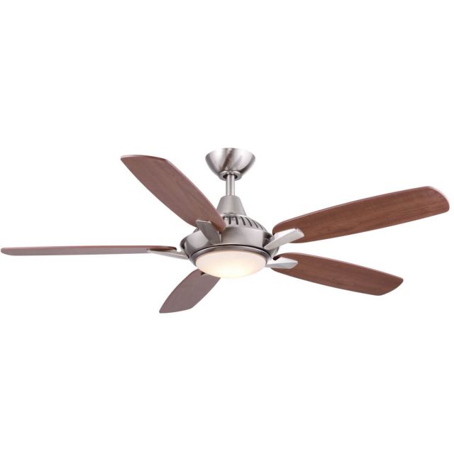 Wind River Fans WR1440N Solero 52 inch 5 Blade LED Ceiling Fan in Nickel with Reversible Medium Maple-Dark Walnut Blade