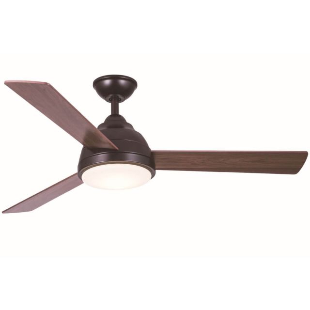 Wind River Fans Neopolis 52 inch 3 Blade LED Ceiling Fan in Oiled Bronze with Reversible Medium Maple-Dark Walnut Blade WR1473OB