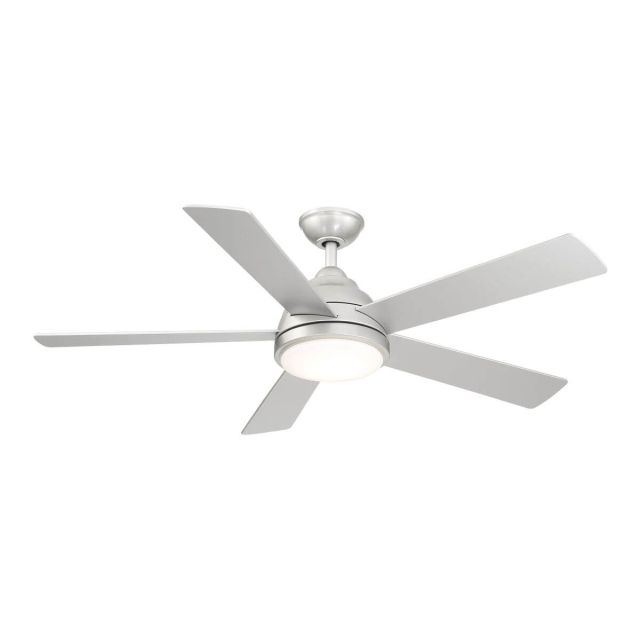 Wind River Fans WR1476PBN Neopolis 52 inch 5 Blade Outdoor LED Ceiling Fan in Painted Brushed Nickel with Silver Blade