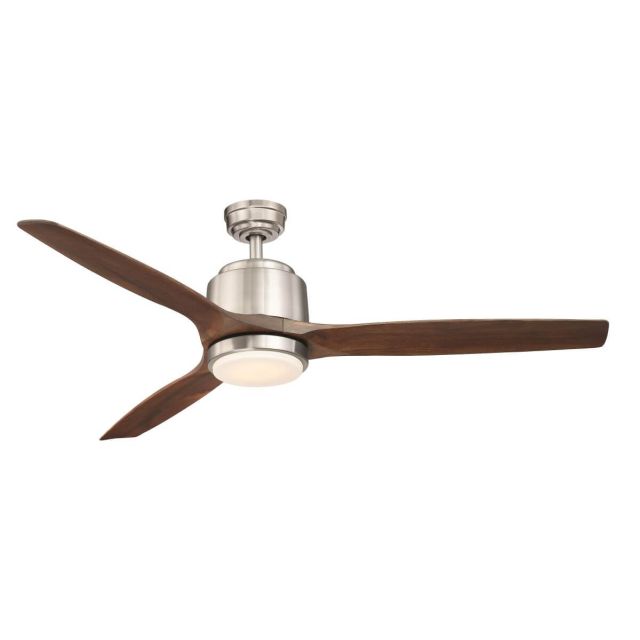 Wind River Fans Reya 56 inch 3 Blade LED Ceiling Fan in Nickel with Walnut Blade WR1765NWAL