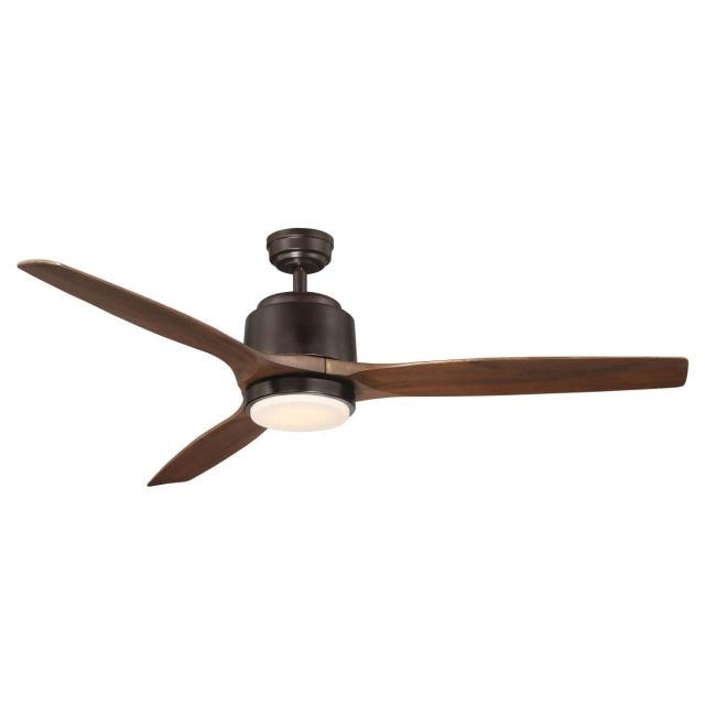 Wind River Fans Reya 56 inch 3 Blade LED Ceiling Fan in Oiled Bronze with Walnut Blade WR1765OB